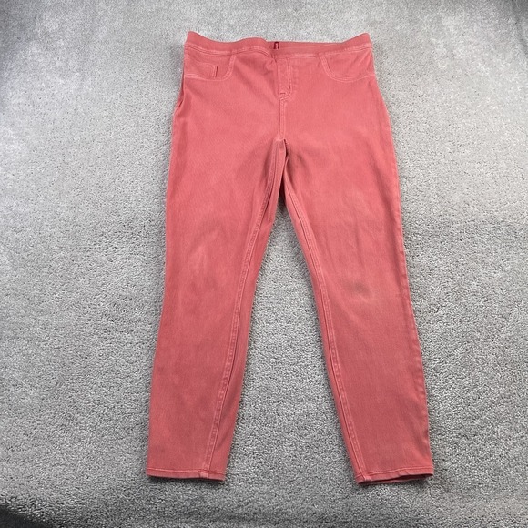 Spanx Jeans Womens 1X Pink Jean-ish Ankle Leggings Jeggings Pull On Denim - Picture 1 of 12